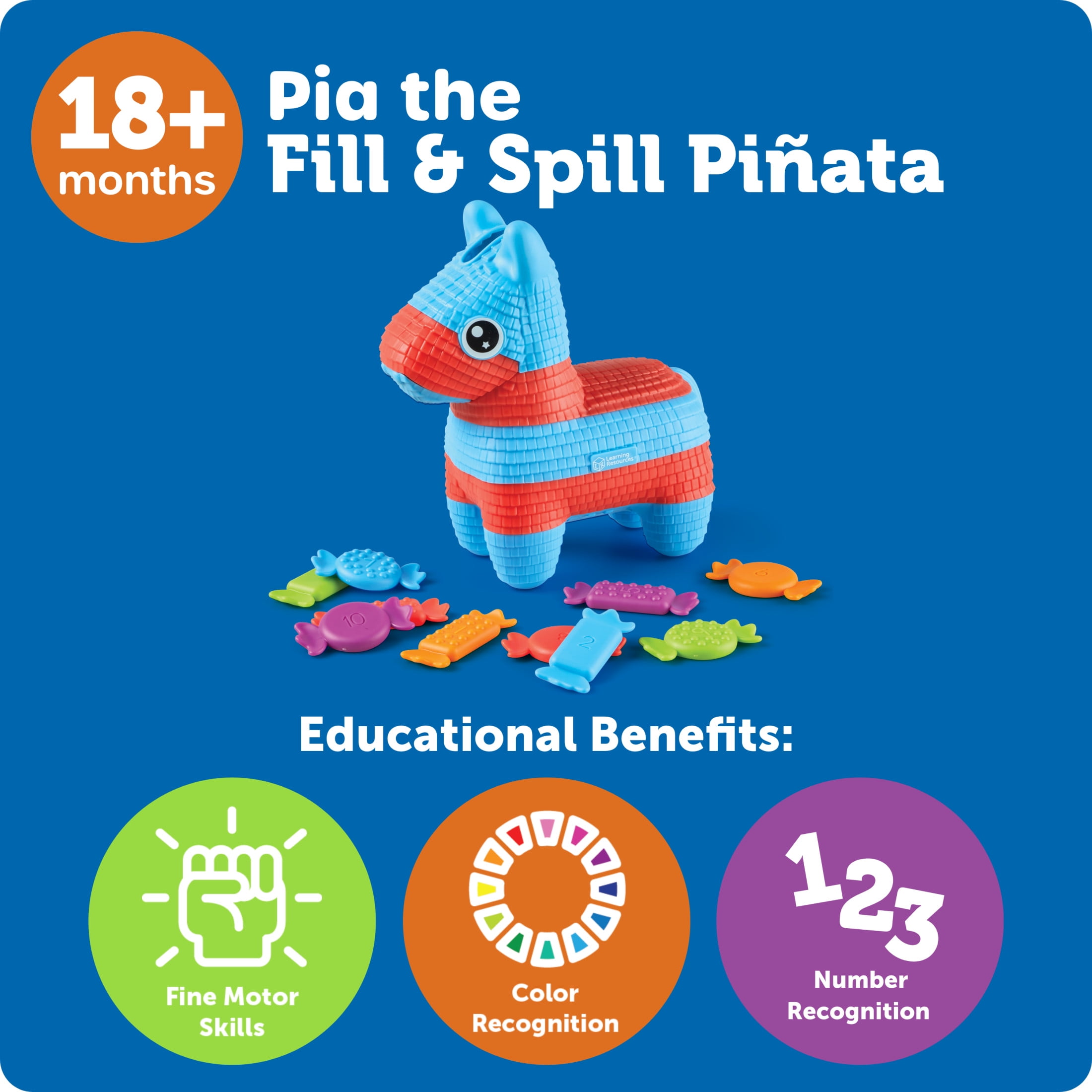 Learning Resources Pia the Fill & Spill Piñata  - Toddler Montessori, Ages 18 Months +
