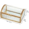 thumbnail image 4 of Caja geométrica de vidrio y latón, joyero vintage, vitrina para anillos de boda, caja de recuerdos, caja de presentación de escritorio para bodas, grande, 4 of 5