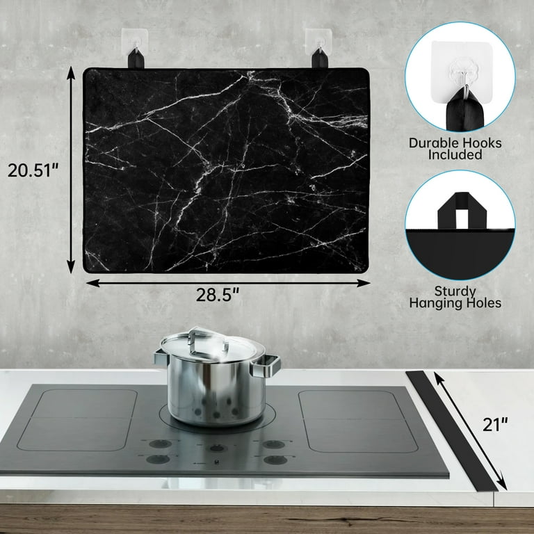  Stove Top Cover for Electric Stove (28.5”x 20.5”), Heat  Resistant Glass Stove Top Cover, Cooktop Protector for Glass/Ceramic  Stoves, Dishwasher Safe Natural Rubber, Black Marble : Appliances
