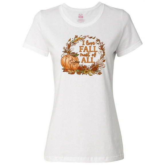Inktastic I Love Fall Most of All Colorful Autumn Leaves Women's T-Shirt
