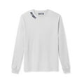 thumbnail image 2 of Daxton Premium Detroit Men Long Sleeves T Shirt Ultra Soft Medium Weight Cotton, White Tee Navy Letters Small, 2 of 3