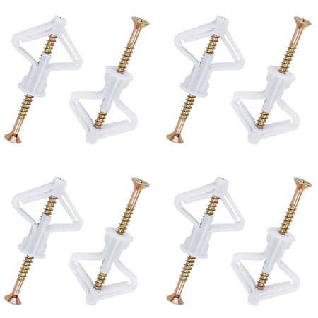 

Drywall Anchors Kit with Screws - 100 Pcs Drywall and Hollow-Wall Anchor Assortment Kit. Self-Drilling Hollow Wall Anchor. Nylon - Plastic Wall Anchor Hooks and Hollow-Door Toggle Anchor (White)