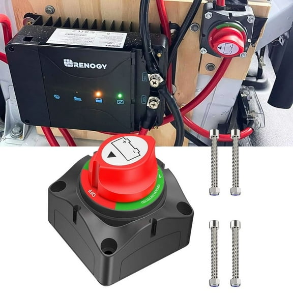 Waywe 1-2-Both-Off Battery Switch 12V 48V Disconnect Master Cutoff Switches Waterproof Heavy Duty Isolator for Marine Boat Car RV ATV UTV Vehicle
