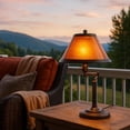 thumbnail image 7 of Benjara Metal Body Swing Arm Table Lamp with Conical Mica Shade- Bronze, 7 of 7