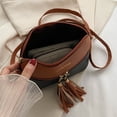 thumbnail image 2 of Bolso bandolera para mujer Bolso bandolera vintage Bolso de hombro con retazos de borlas (negro), 2 of 8
