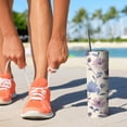 thumbnail image 2 of 20oz Pioneer Flower Skinny Tumblers Stainless Steel Tumbler with Lid and Straw,Vacuum Insulated Double Wall Travel Tumbler Cups with Cleaning Brush for Coffee,Tea, 2 of 6