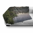 thumbnail image 3 of Forest Soft Flannel Fleece Blanket, Lake in Natura Reserve Springendal Netherlands Foggy Morning in Woods Ecology, Cozy Plush for Indoor and Outdoor Use, 70" x 90", Green Purplegrey, by Ambesonne, 3 of 6