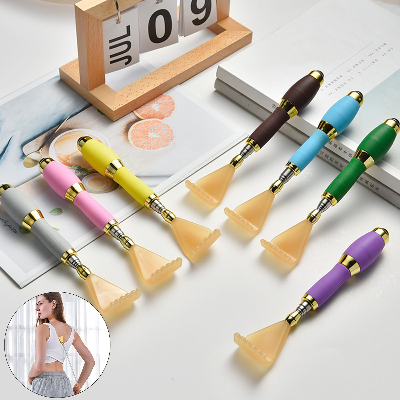 Back Scratcher Reusable Massage Polished Kids Extendable Back Scratcher Massager Kit for Daily