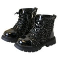 thumbnail image 2 of LYHao Warm Winter Girls Boots Soft Sole Ankle Boots Non Kids Footwear For Outdoor Play And Casual Daily Wear ,Girls Boots Sizes 13 Black(7.5-8 Years), 2 of 6