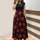 thumbnail image 2 of Vestido largo colorido con estampado de Halloween para mujer, vestidos estampados de manga corta, vestido playero informal Maxi Pompotops ghjkhdj13847, 2 of 6