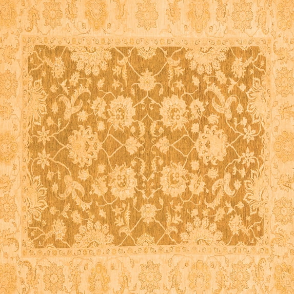 Ahgly Company Indoor Square Oriental Orange Traditional Area Rugs, 4' Square