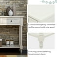 thumbnail image 5 of Daisy Series Console Table Traditional Design with Two Drawers and Bottom Shelf (Ivory White), 5 of 9
