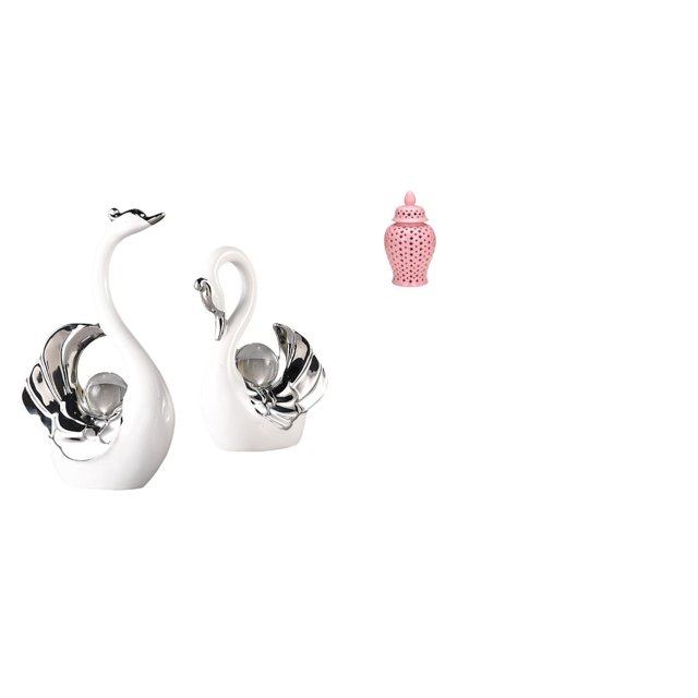 Figuras De Cisne Y Tarro De Porcelana Para Decoración De Sala De Estar, Manualidades, Centro De Mesa, Estantería, Regalo De Inauguración De La Casa, Arreglo Floral, Adorno, Jarrón De Flores
