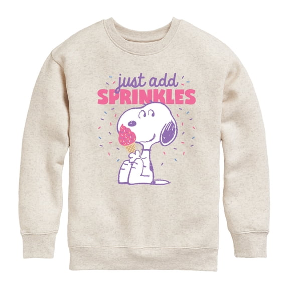 Peanuts - Just Add Sprinkles Graphic Long Sleeve Fleece Sweatshirt