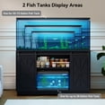 thumbnail image 4 of PULUOMIS 55-75 Gallon Farmhouse Fish Tank Stand with Sliding Barn Doors, Aquarium Stand with Cabinet for Fish Tank Accessories Storage, Turtle Tank, Reptile Terrarium, Capacity 1100 LBS, 4 of 8