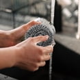 thumbnail image 2 of 6pcs Kitchen Dish Scrubbers Stainless Steel Pot Scrubbers Reusable Cleaning Scrubber Tools, 2 of 9