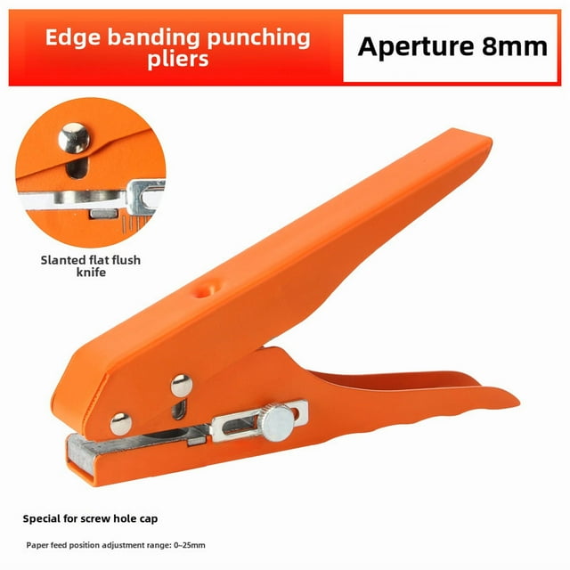 Pinces à Percer les Bords en PVC 8mm - Outil de Menuiserie de Précision pour Installation de Couvercle de Trou de Vis, Durable, Facile à Utiliser, Design Compact pour Réparation de Meubles Efficace et Trou de Vis/ongle Moches