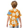 thumbnail image 5 of Abcomgle Hawaiian Shirt for Boys 5 6 Button Down Short Sleeve Boys Beach Shirt Tropical Floral Print Cruise Spring Shirts for Boys,Saffron,9-10Years, 5 of 5
