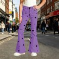thumbnail image 6 of Girls Star Print Flared Bell Bottom Pants, Kids High Waist Casual Trousers, Retro Soft Pants For Daily School Outdoor Activities, 5-16 Years, 6 of 6