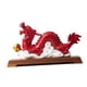 thumbnail image 5 of Figura de dragón chino Estatua de dragón chino Recuerdo de riqueza Figura de Feng Shui base roja y madera, 5 of 9