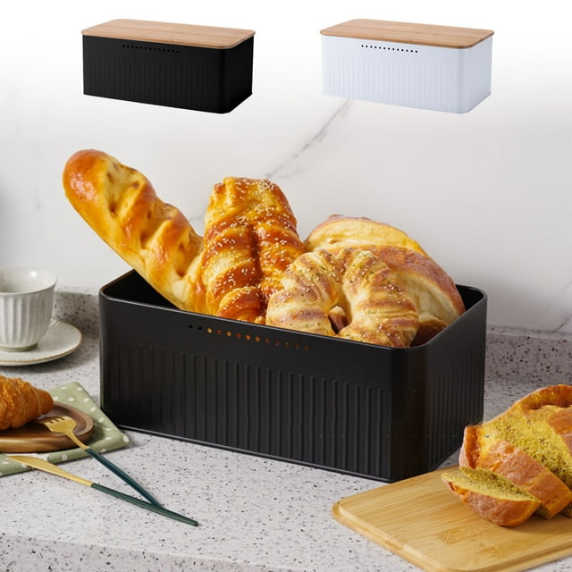 Vaidha Kitchen Wooden Lid Baking Breads Storage Box Food Tightness Dusts Storage Boxes Excellent Quality Ceramic Material