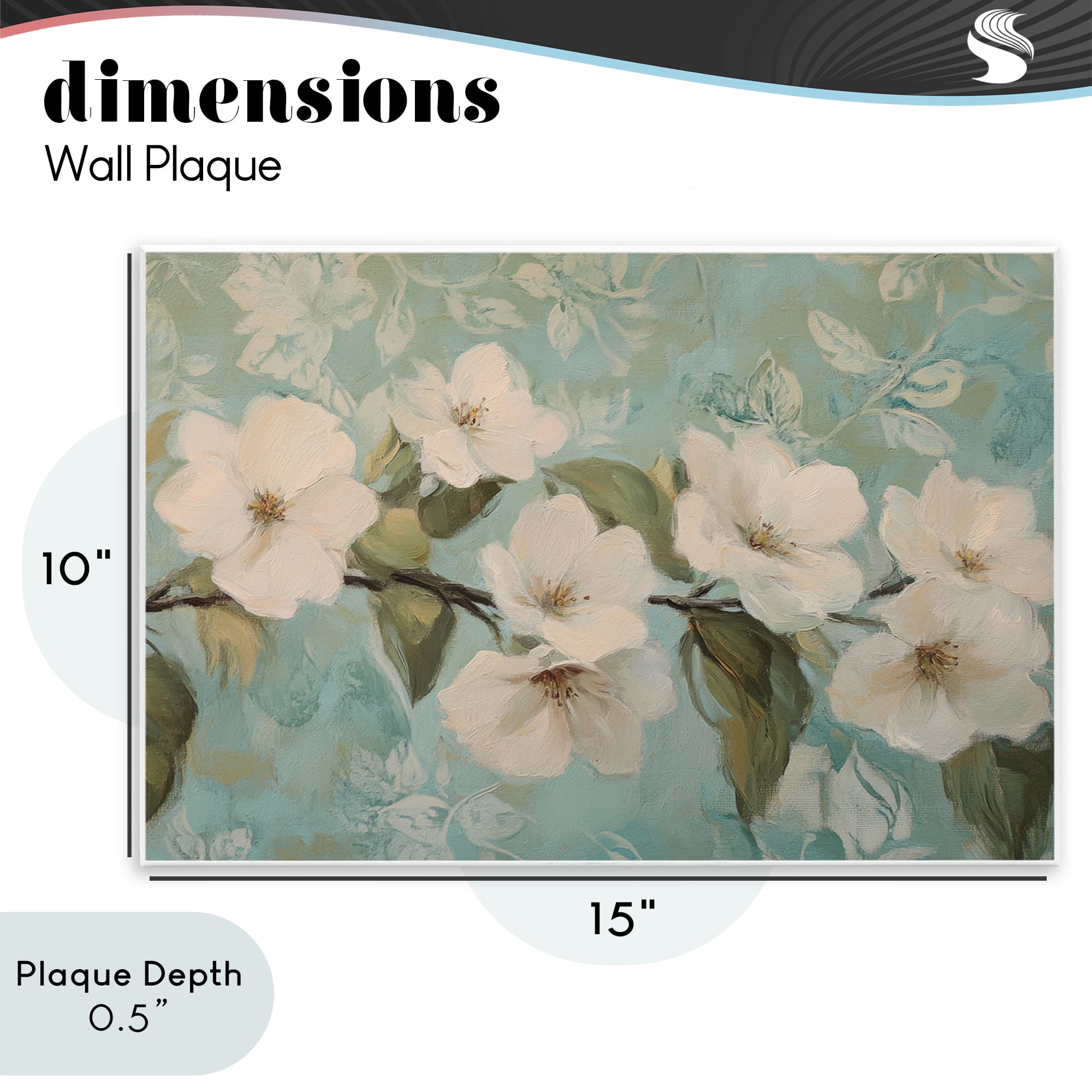 Stupell Industries Serene Flower Branch Blooms Wall Plaque Art, design by Petal Prints Design