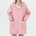 thumbnail image 2 of iHPH7 Travel Jacket Rain Jacket Women Waterproof Hooded Rain Jacket Women Womens Fall Clothing Softshell Jacket Trench Coat Women Windbreaker Jacket Women Pink XL, 2 of 6