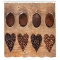 thumbnail image 3 of Ambesonne Coffee Shower Curtain, Ground Coffee Heart Beans, 69"Wx75"L, Dark Brown Pale Caramel, 3 of 3