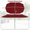 thumbnail image 3 of Gymax 15.5 FT Double-sided Patio Umbrella w/ Solar Lights Outdoor Twin Size Umbrella Red, 3 of 10