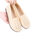 thumbnail image 5 of HTHLVMD Hollow Knit Loafers, Breathable Mesh Slip‑On Flats, Women Mary Jane Shoes Mesh Breathable Walking Shoes Knitting Non Slip Flat Loafers Orthopedic Sneakers Lightweight Slip On Flats, Beige 5.5, 5 of 5