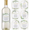 thumbnail image 1 of Printed Party Marriage Milestones, Greenery Wedding Firsts, 6 Wine Bottle Labels, 1 of 5