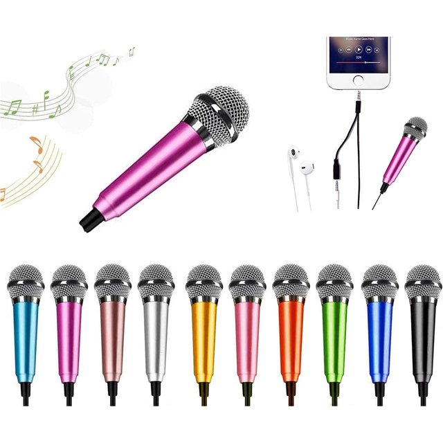 HAHDAXIA Mini Microphone,Portable Vocal Tiny Microphone, Asmr Microphone,Phone Microphone, Mini Karaoke Microphone for Voice Recording Chatting and Singing On iPhone,Android,Laptop Notebook(