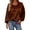 Brown, variant on Tshirts for Women Solid Crewneck Long Sleeve Tee Wear Soft Relaxed Fit Top Cozy Comfort Womens Tops Blue L