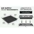 thumbnail image 6 of Achtek Air Supply Vent 16"x 16" Duct Opening (Overall 17-1/2"x 17-3/4") Solid Cast Aluminum Register Cover | Powder Coated, 6 of 12