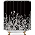 thumbnail image 5 of Wildflower Botanical Shower Curtain for Bathroom Decor 72Wx72H Inch Floral Flower Plant Herbs Sage Green Leaves Decorative Bath Set Bathroom Accessories Fabric Waterproof 12 Pack Hooks, 5 of 6