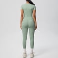 thumbnail image 4 of Afdoent Workout Sets For Women Solid Color Breathable Yoga Workout Running Gym Fitness Short Sleeve High Waisted Leggings 2 Piece Outfit Track Suits, 4 of 5