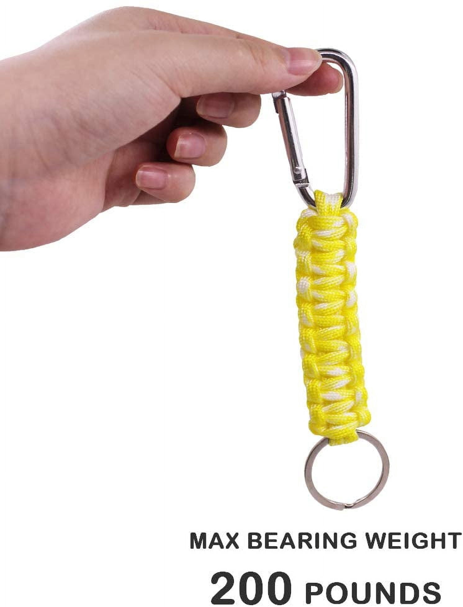 6 Pack Different Colors Paracord Keychain Carabiner, DaKuan Military Braided Lanyard Keychain for outdoor Survival, Camping, Hiking, Hunting, Fishing