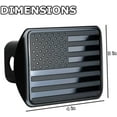 thumbnail image 2 of bparts American Black Flag Trailer Metal Hitch Cover Fits 2" Receivers (Black), 2 of 3