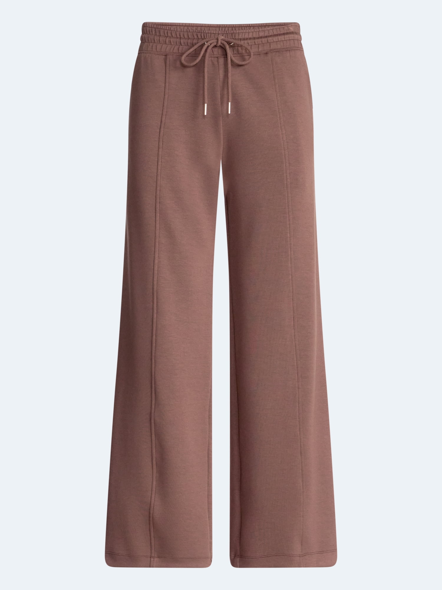 Scoop Women's and Women's Plus Scubaknit Wide Leg Tie Waist Seamed Pants, Regular, Short Lengths, Sizes XS-4X
