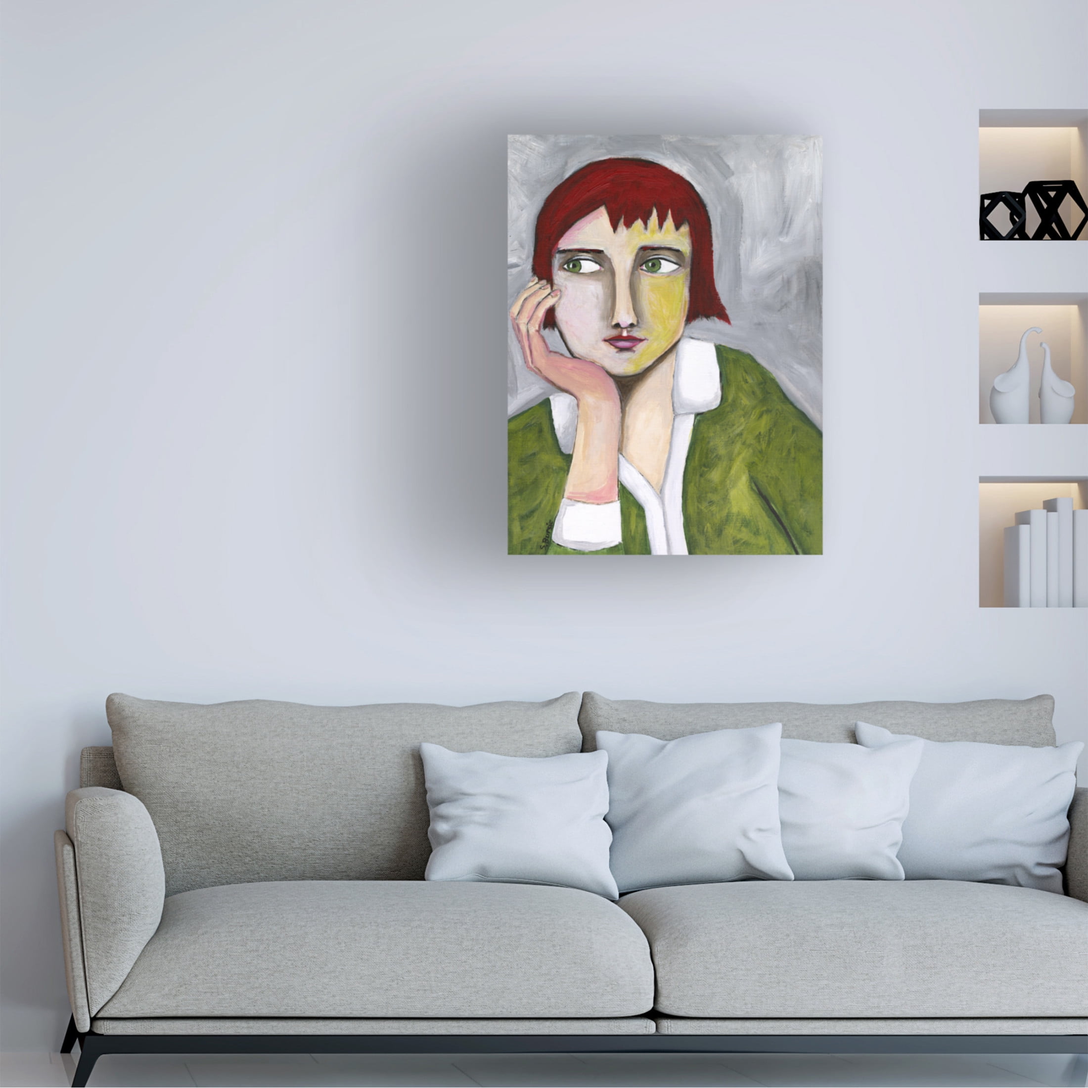 Trademark Fine Art Sharyn Bursic Thinking Lady Canvas Wall Art