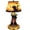 A, variant on Xingjin Resin Halloween Pumpkin Bat Table Lamp, Warm Glow LED Night Light with Witch Hat and Skeleton, Retro Spooky Desktop Decor for Home Indoor Party