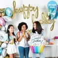 thumbnail image 2 of Script Phrase _Happy Bday" White Gold (Air-Fill Only) Foil Mylar Balloon - Party Supplies Decorations, 2 of 2