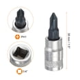 thumbnail image 2 of Uxcell 2Pcs Enchufe de Bit Phillips 1/4" Drive PH1 S2 Acero Cruzado Puntas de Destornillador Brocas Adaptador de Enchufe de Acero CR-V para Reparación de Tuercas y Pernos de Eje de Auto en Casa, 2 of 7