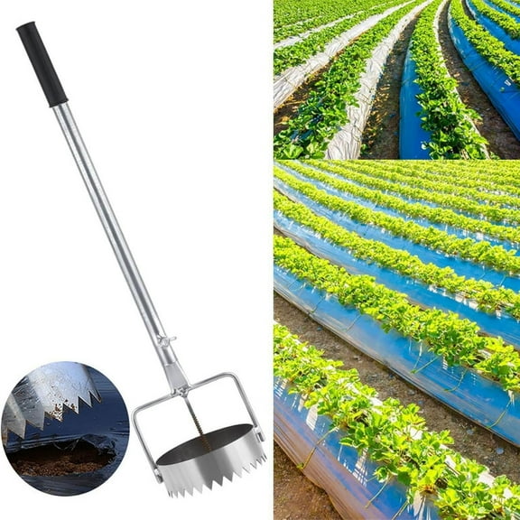Retractable Stainless Steel Plantation Tool for Efficient Bulb Digging and Mulch Film Perforation in Greenhouse Garden Farm