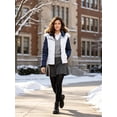 thumbnail image 4 of Wantdo Women's Winter Coat Quilted Winter Jacket Warm Hooded Outerwear Jacket White & Navy S, 4 of 11