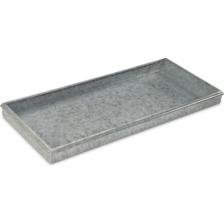 Classic Boot Tray for Boots  Shoes  Plants  Pet Bowls  and More  Galvanized Gray Steel by Good Directions