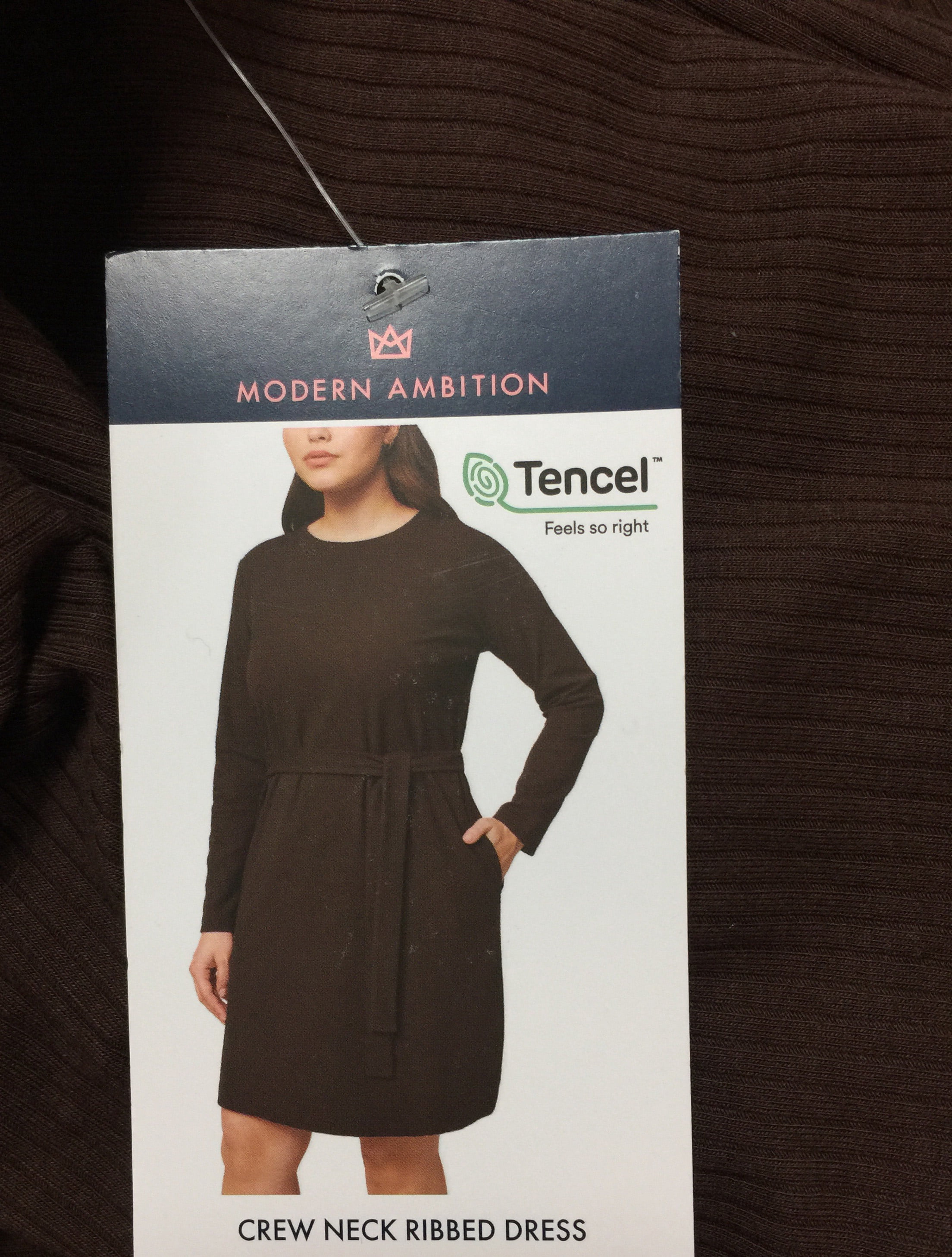 modern ambition dress Modern Ambition Women's Crewneck Ribbed Dress (Tea Leaf, Small)