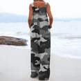 thumbnail image 4 of Awdenio Women's Jumpsuits, Rompers & Overalls Camouflage Printed Jumpsuit Casual Button Pocket Sleeveless Wide Leg Trousers, 4 of 7