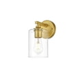 thumbnail image 7 of Living District Mayson 1-Light Iron & Glass Bath Sconce in Brass/Clear, 7 of 7