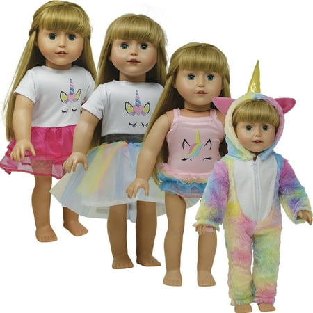Unicorn Doll Clothing Accessory Set Fit 18 inch Doll and American Girl Dolls